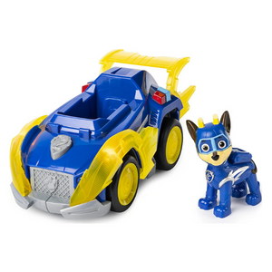 blaues Basis Themen Polizeifahrzeug der Mighty Pups mit gelben Elementen und Chase