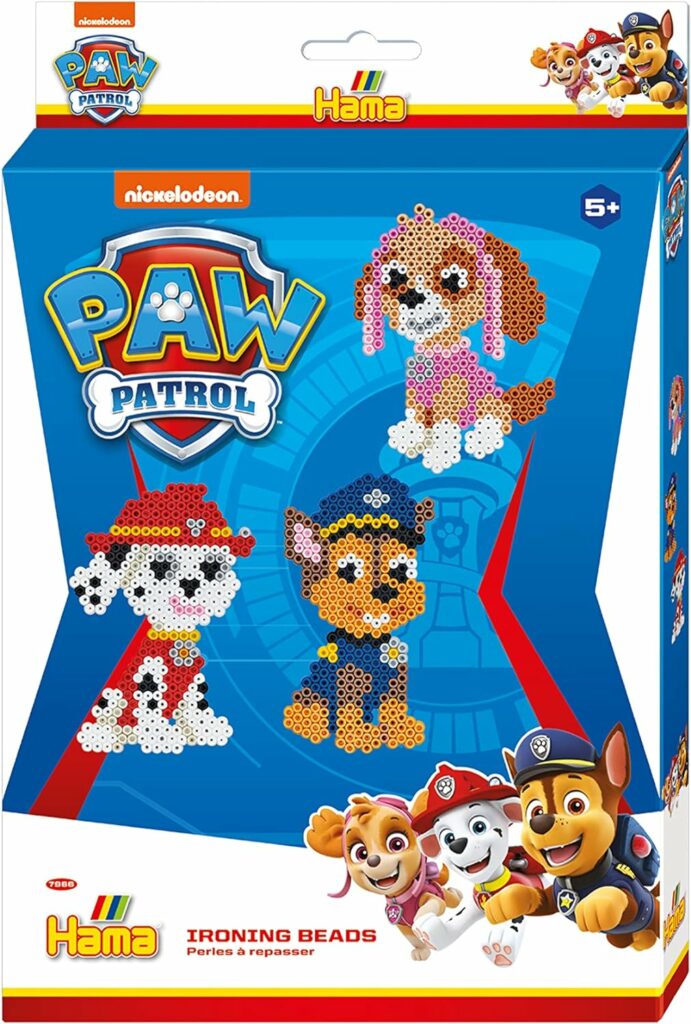 Paw Patrol Bügelperlen Verpackung mit Chase Marshall und Skye