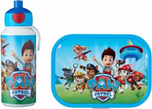 Trinkflasche und Brotdose im blauen Paw Patrol Design