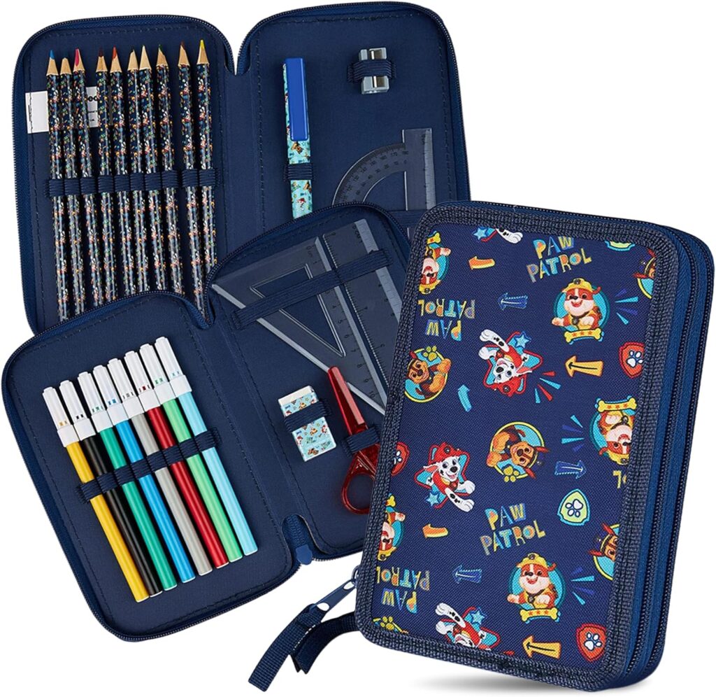 großes marineblaues Paw Patrol Federmäppchen für den Schulanfang