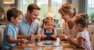 Paw Patrol SpinMaster Games Familie mit drei Kindern amüsieren sich beim Spielen