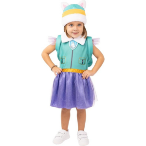 niedliches Everest Baby kostüm in lila und türkis und süßer Mütze